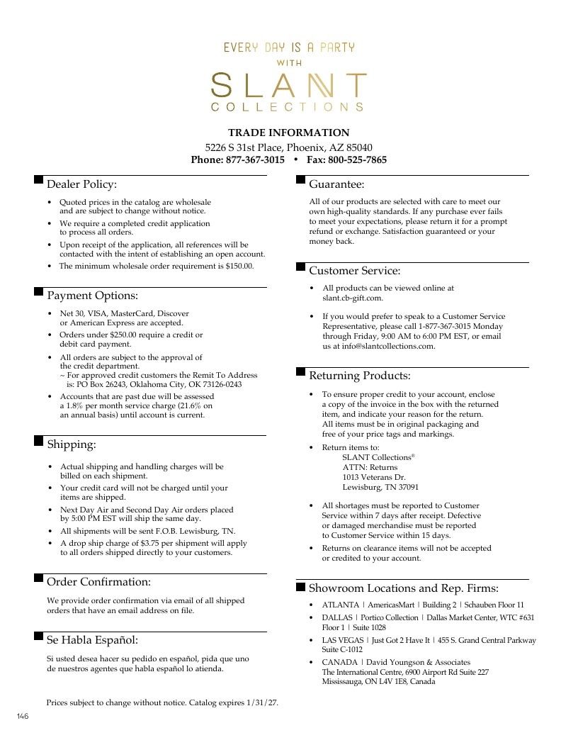 Slant Collections Fall Gifts Catalog Weekly Ad January 1 - December 31, 2026