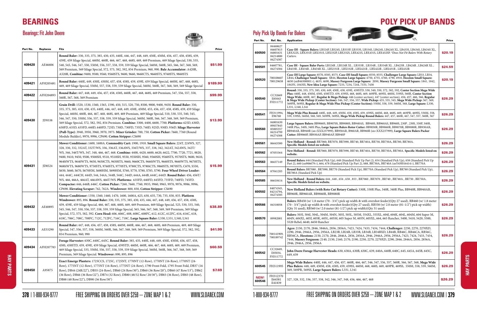 Sloan Express Agricultural Parts Catalog Weekly Ad January 1 - December 31, 2026
