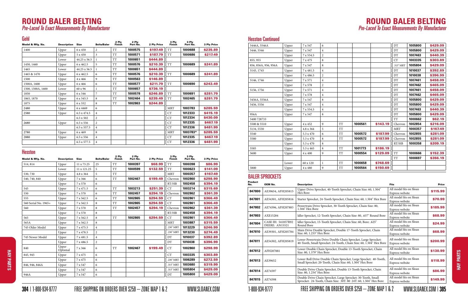 Sloan Express Agricultural Parts Catalog Weekly Ad January 1 - December 31, 2026