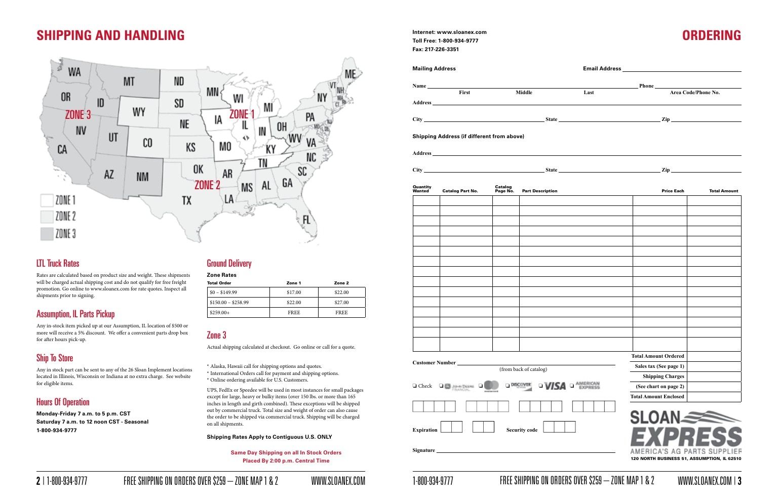 Sloan Express Agricultural Parts Catalog Weekly Ad January 1 - December 31, 2026