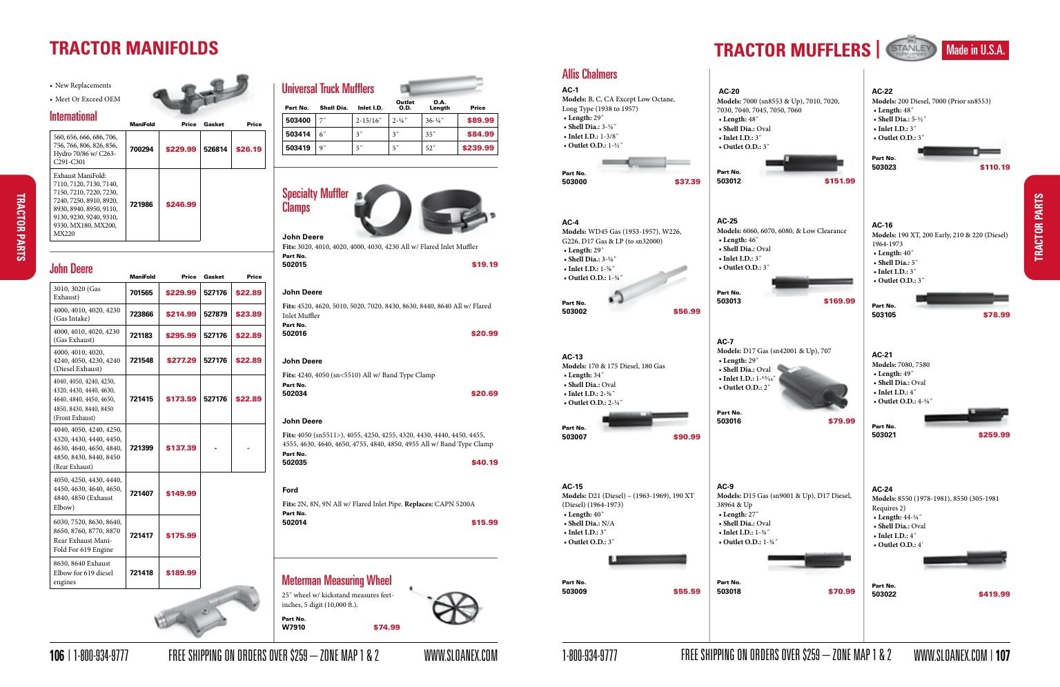 Sloan Express Agricultural Parts Catalog Weekly Ad January 1 - December 31, 2026