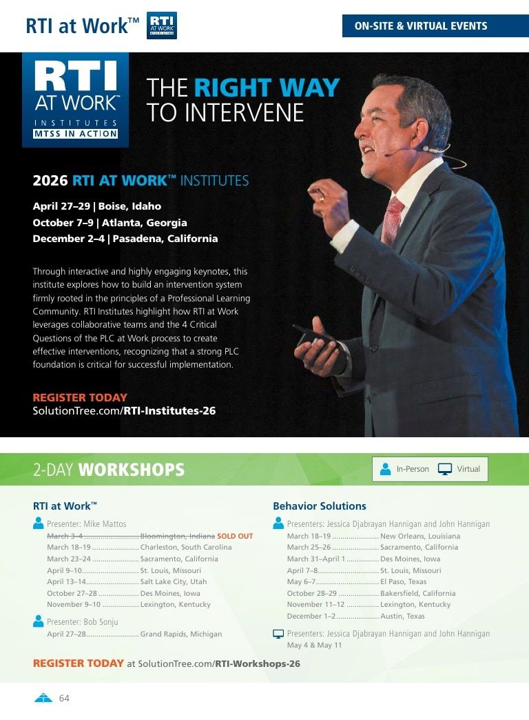 Solution Tree Education Resources Catalog Weekly Ad January 1 - December 31, 2026