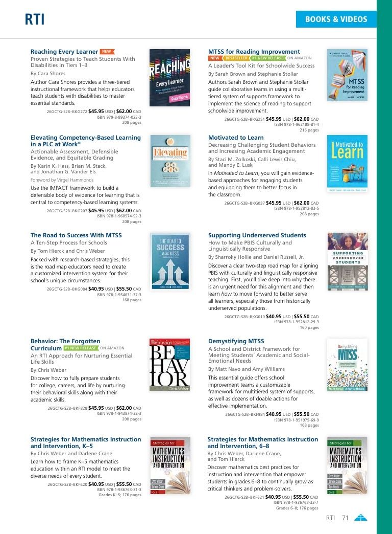 Solution Tree Education Resources Catalog Weekly Ad January 1 - December 31, 2026