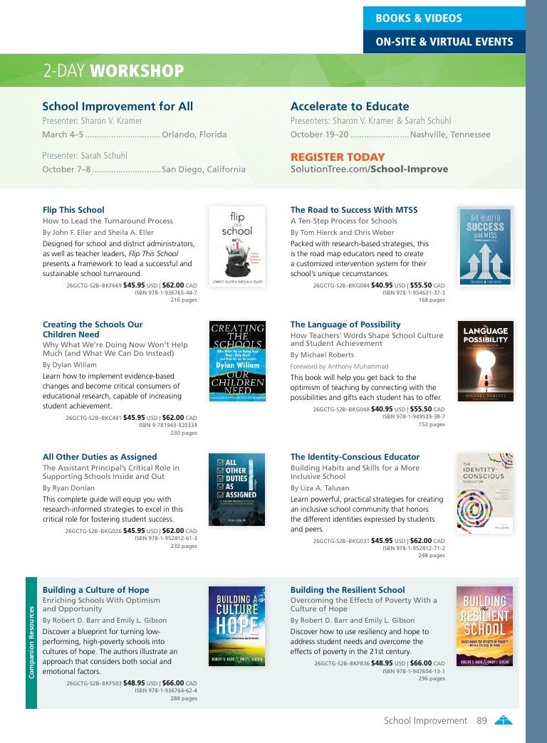 Solution Tree Education Resources Catalog Weekly Ad January 1 - December 31, 2026
