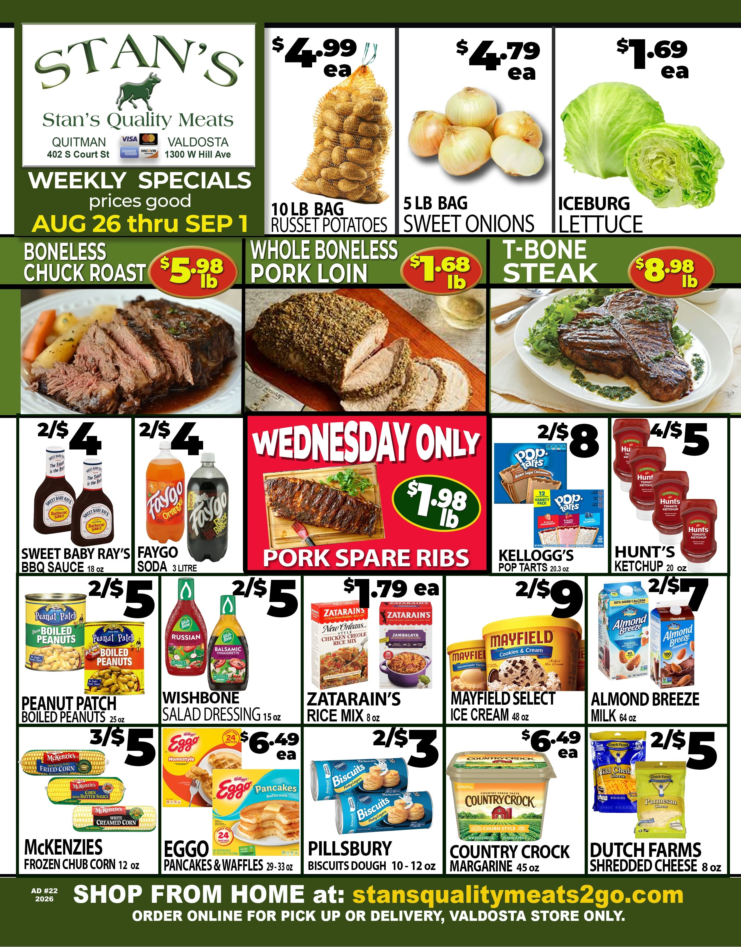 Stan's Quality Meats Weekly Ad August 26 - September 1, 2026