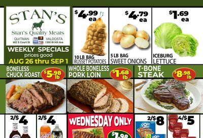 Stan's Quality Meats Weekly Ad August 26 - September 1, 2026