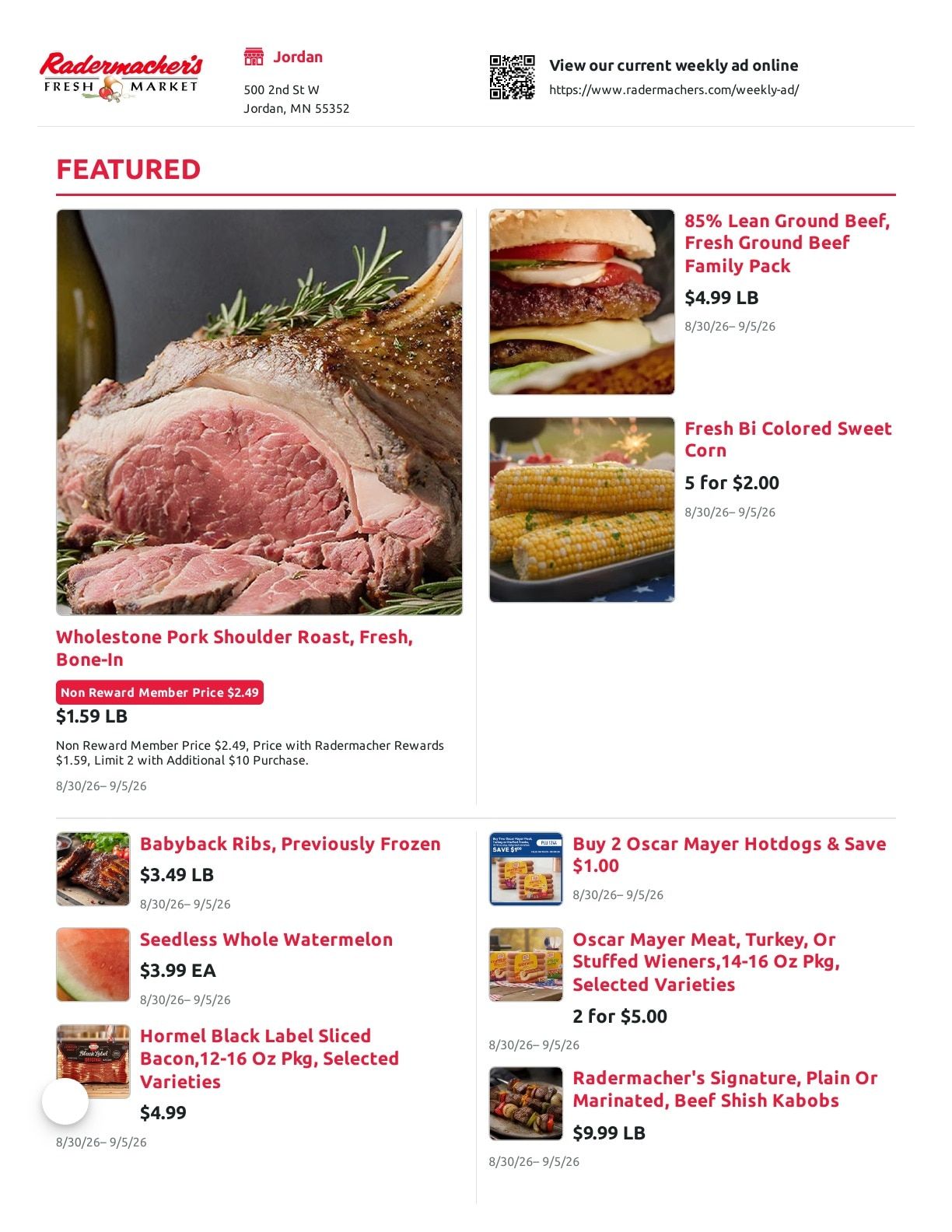 Radermacher's Fresh Market Weekly Ad August 30 - September 5, 2026
