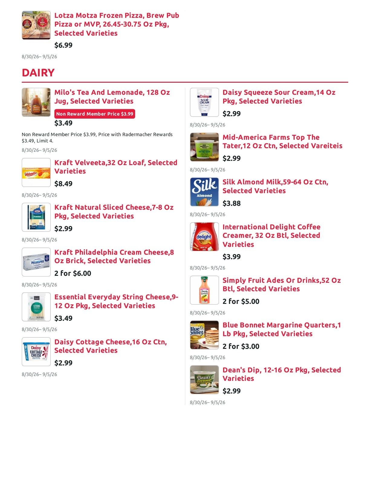 Radermacher's Fresh Market Weekly Ad August 30 - September 5, 2026