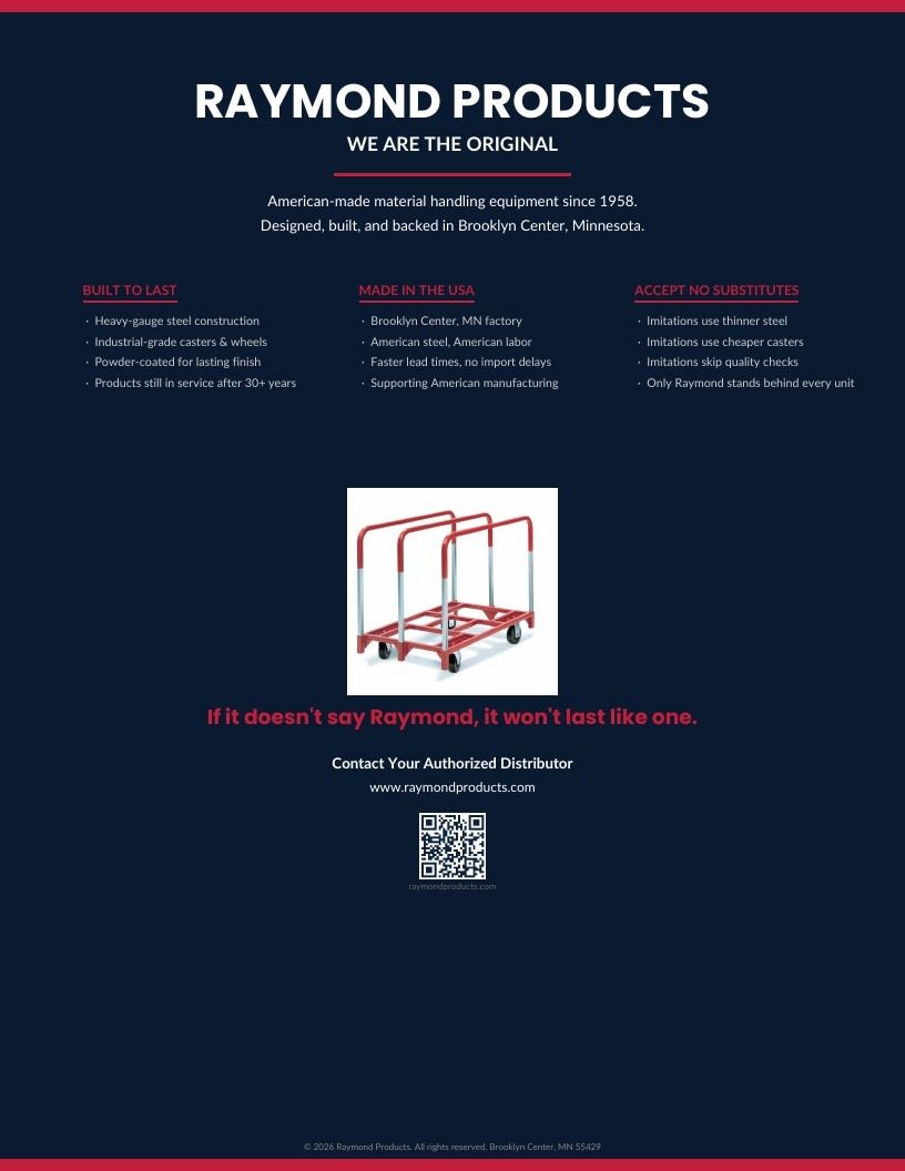 Raymond Products Material Handling Equipment Catalog Weekly Ad January 1 - December 31, 2026