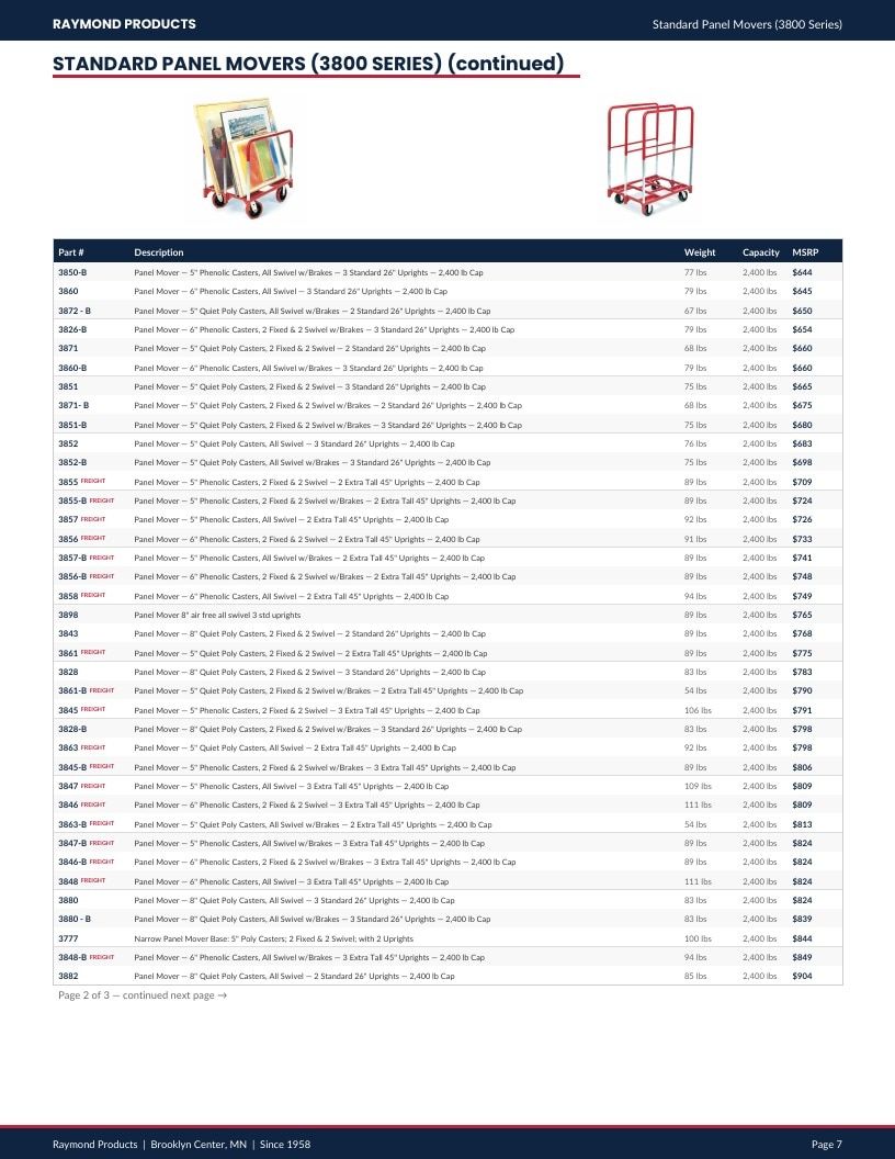 Raymond Products Material Handling Equipment Catalog Weekly Ad January 1 - December 31, 2026