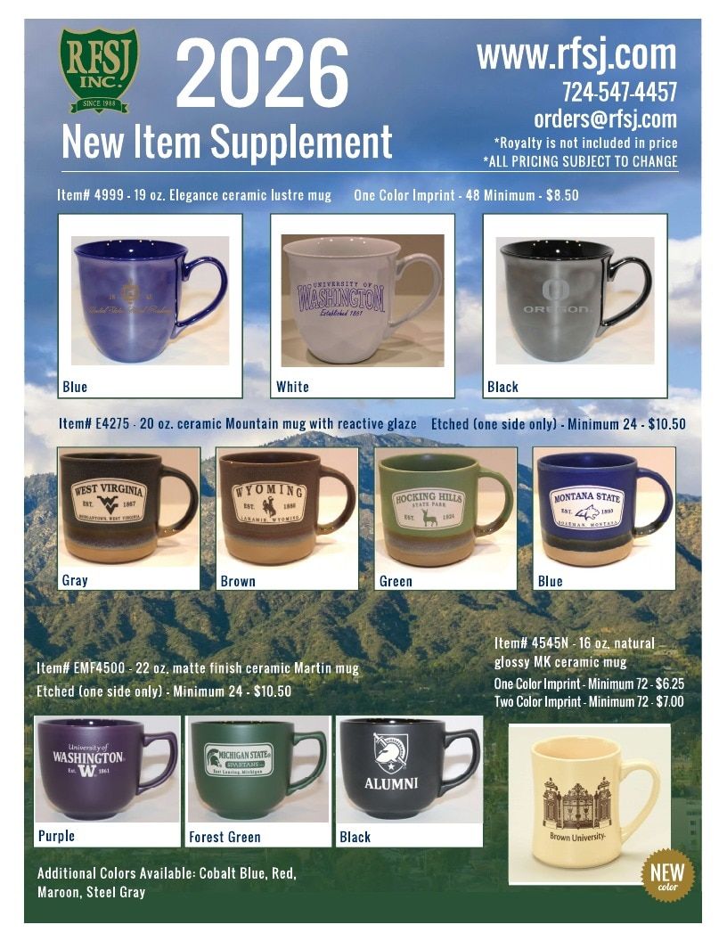 RFSJ Etched Mug Program Weekly Ad January 1 - December 31, 2026