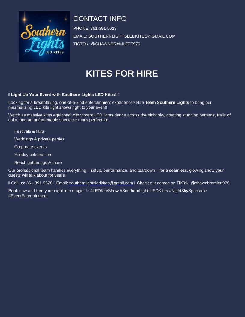 Southern Lights LED Kites LED Kites Catalog Weekly Ad January 1 - December 31, 2026