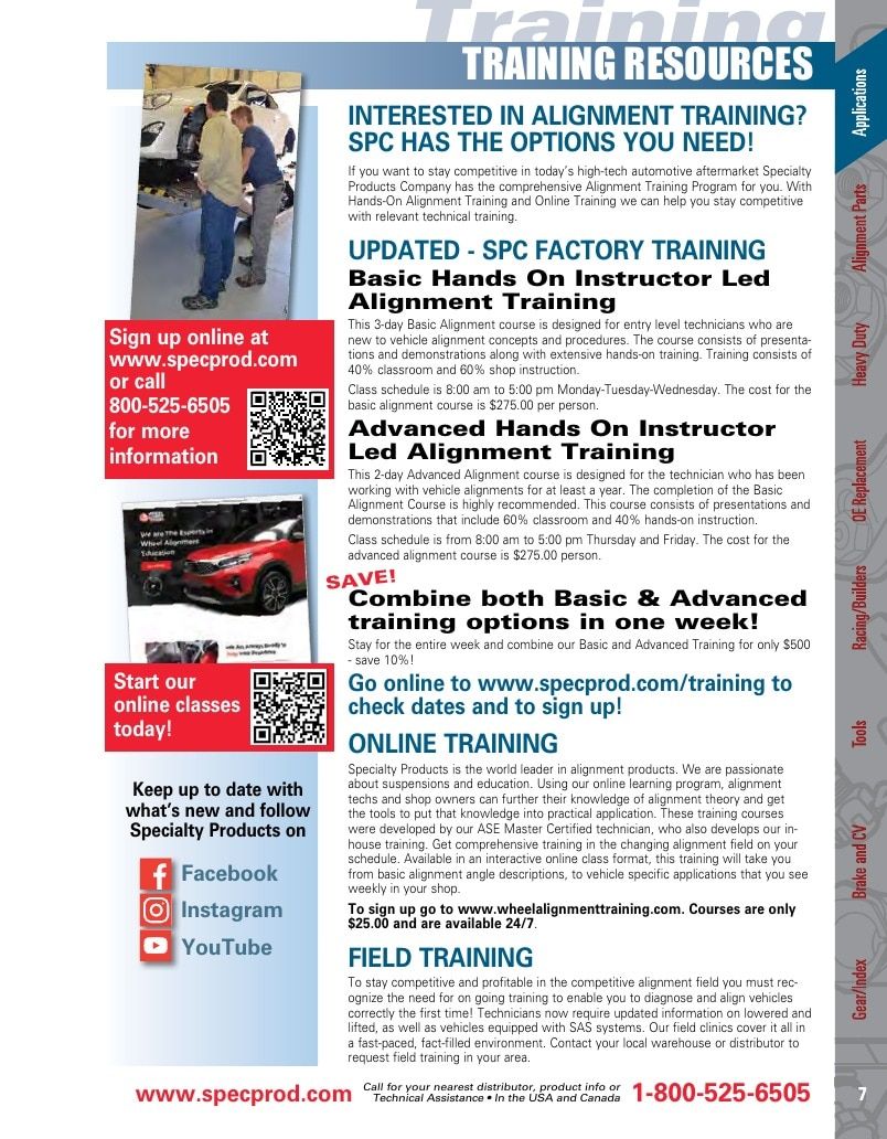 Specialty Products Company Automotive Alignment Catalog Weekly Ad January 1 - December 31, 2026