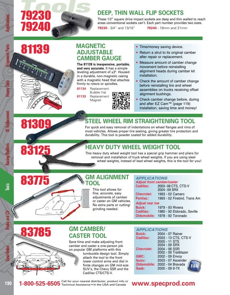 Specialty Products Company Automotive Alignment Catalog Weekly Ad January 1 - December 31, 2026