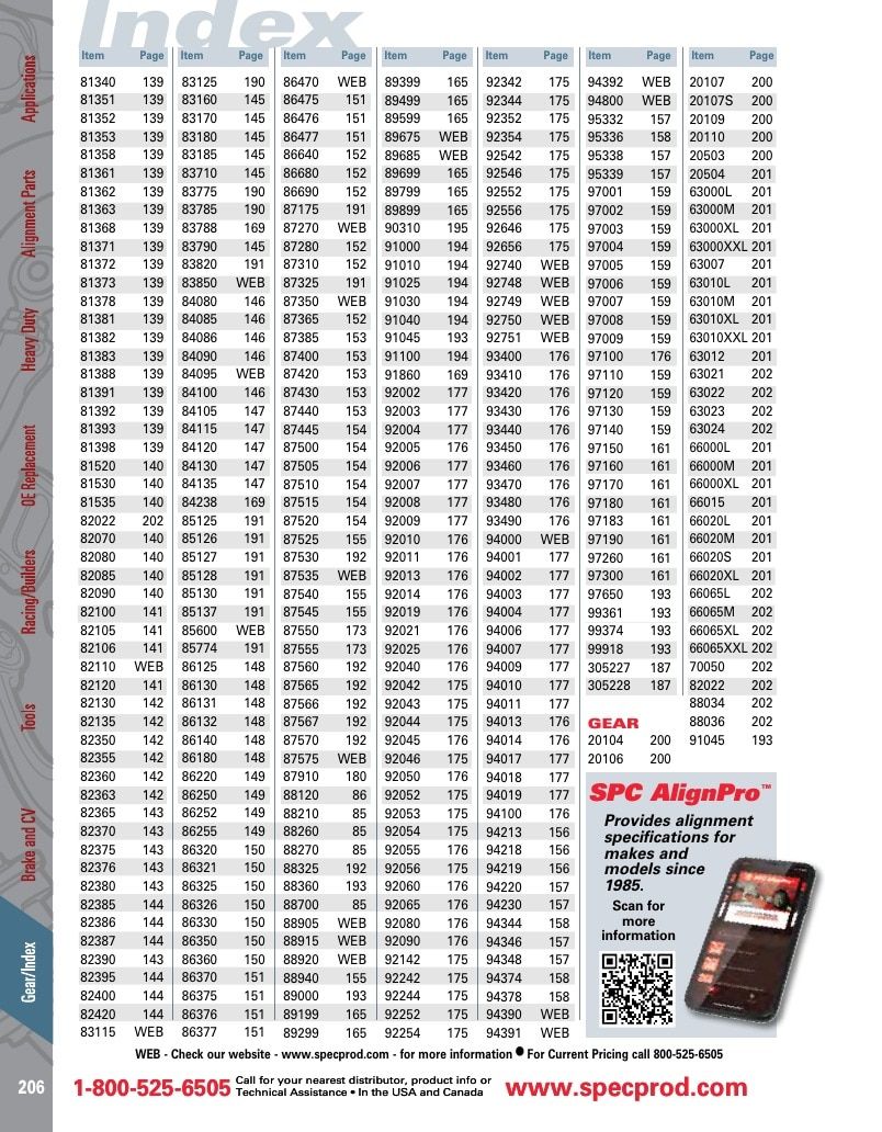 Specialty Products Company Automotive Alignment Catalog Weekly Ad January 1 - December 31, 2026