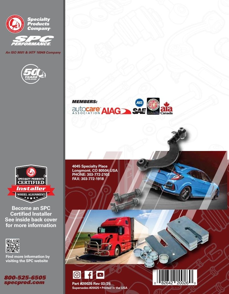 Specialty Products Company Automotive Alignment Catalog Weekly Ad January 1 - December 31, 2026