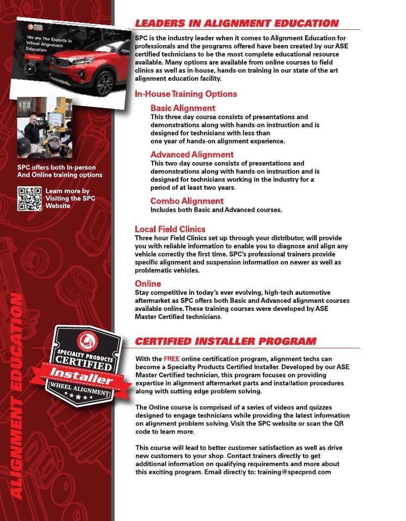 Specialty Products Company Automotive Alignment Catalog Weekly Ad January 1 - December 31, 2026
