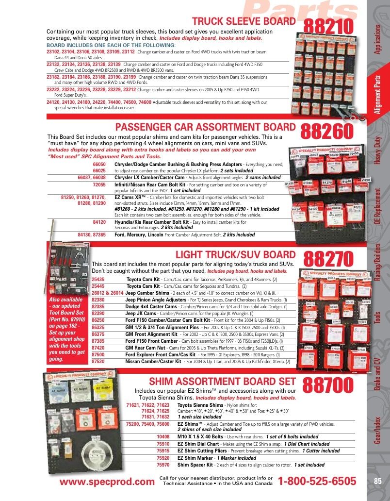 Specialty Products Company Automotive Alignment Catalog Weekly Ad January 1 - December 31, 2026