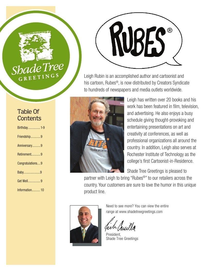 Rubes Greeting Cards Catalog Weekly Ad January 1 - December 31, 2026