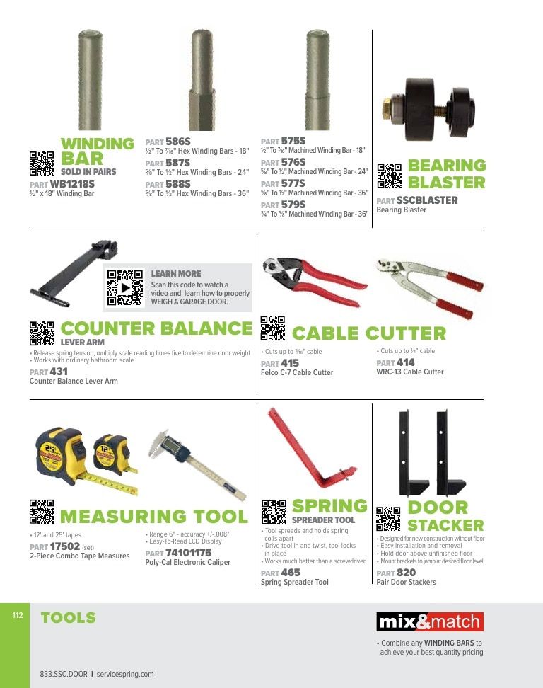 Service Spring Garage Door Products Catalog Weekly Ad January 1 - December 31, 2026
