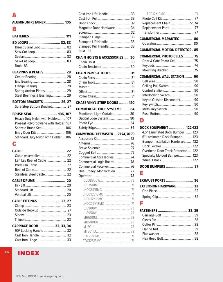 Service Spring Garage Door Products Catalog Weekly Ad January 1 - December 31, 2026