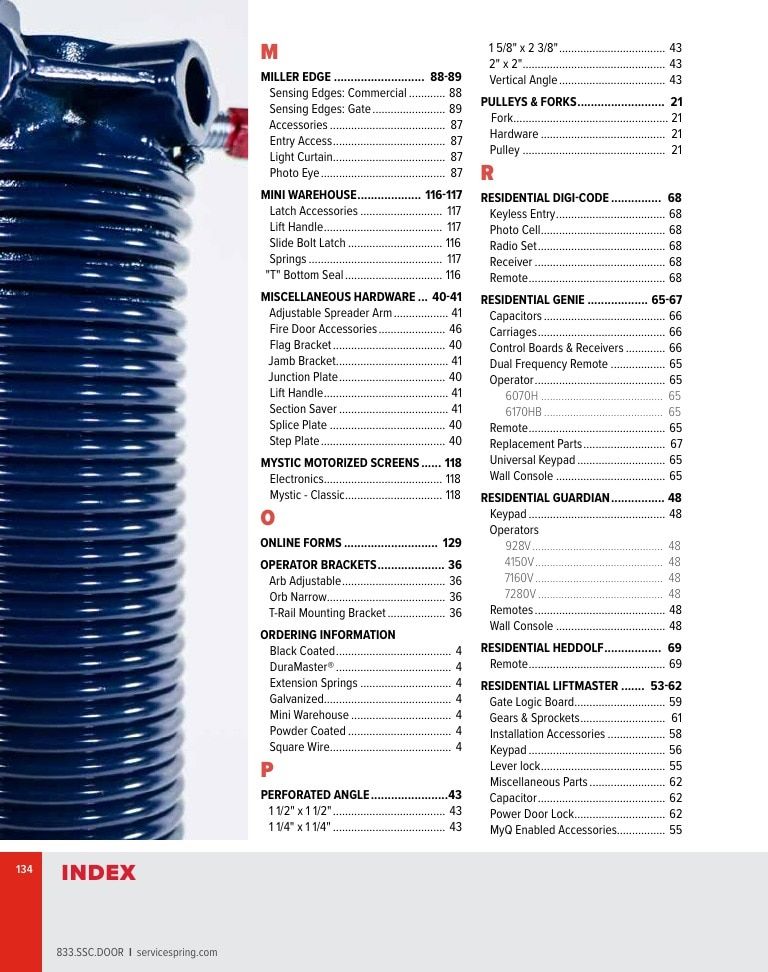 Service Spring Garage Door Products Catalog Weekly Ad January 1 - December 31, 2026