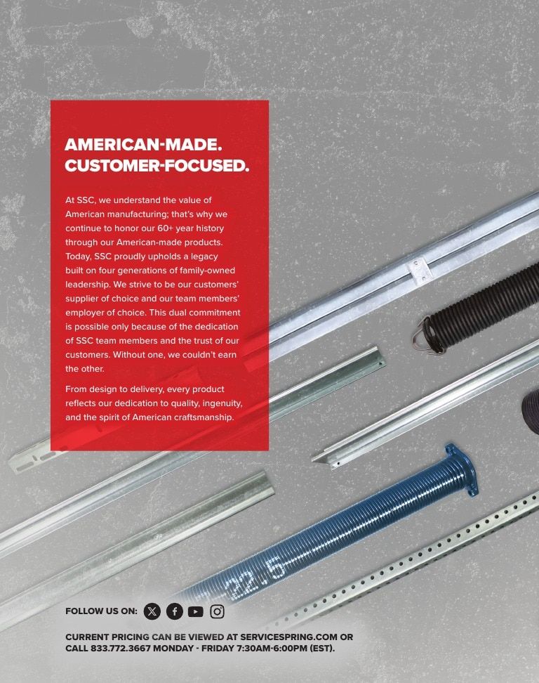 Service Spring Garage Door Products Catalog Weekly Ad January 1 - December 31, 2026