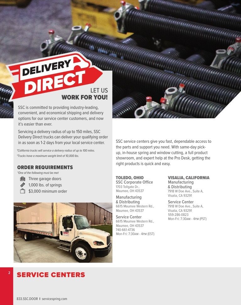 Service Spring Garage Door Products Catalog Weekly Ad January 1 - December 31, 2026