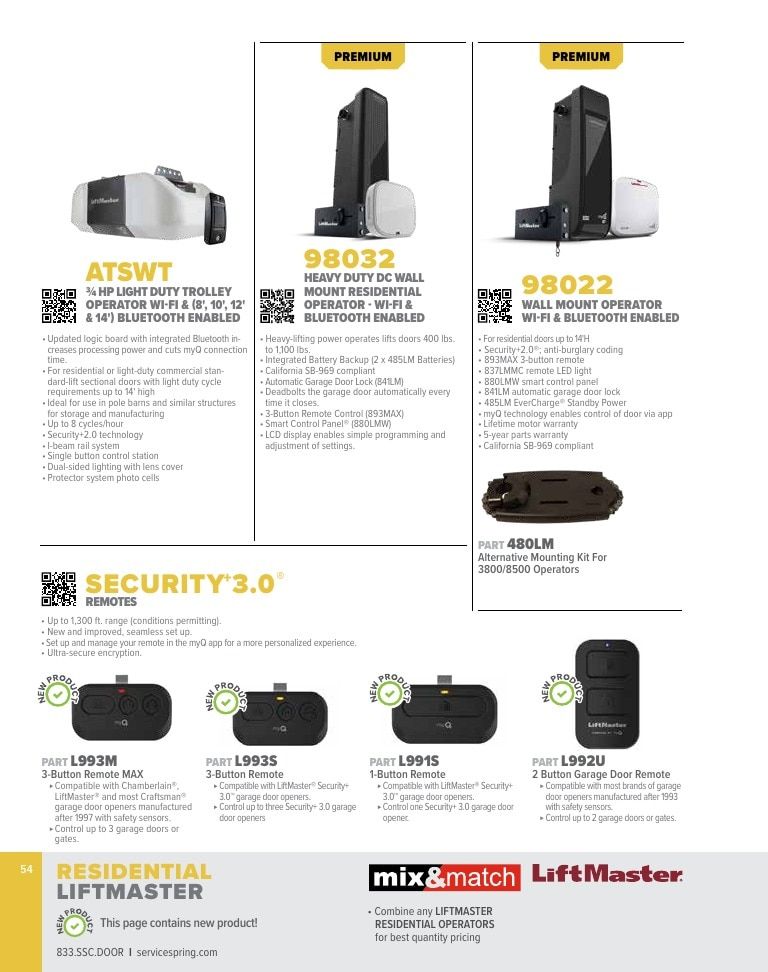Service Spring Garage Door Products Catalog Weekly Ad January 1 - December 31, 2026