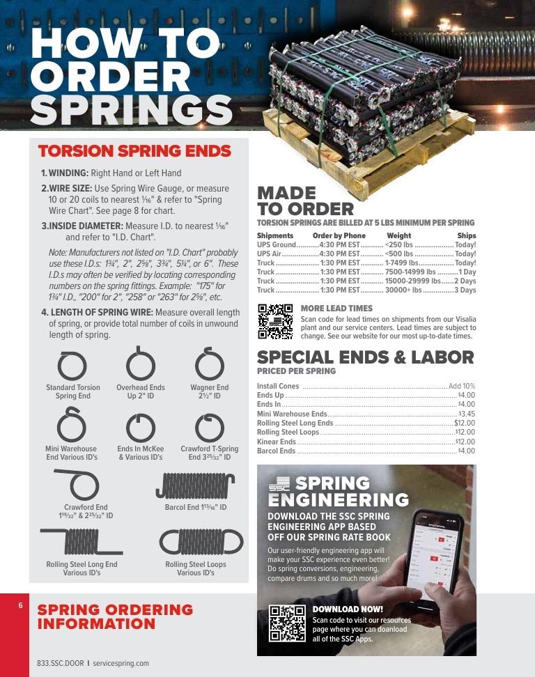 Service Spring Garage Door Products Catalog Weekly Ad January 1 - December 31, 2026