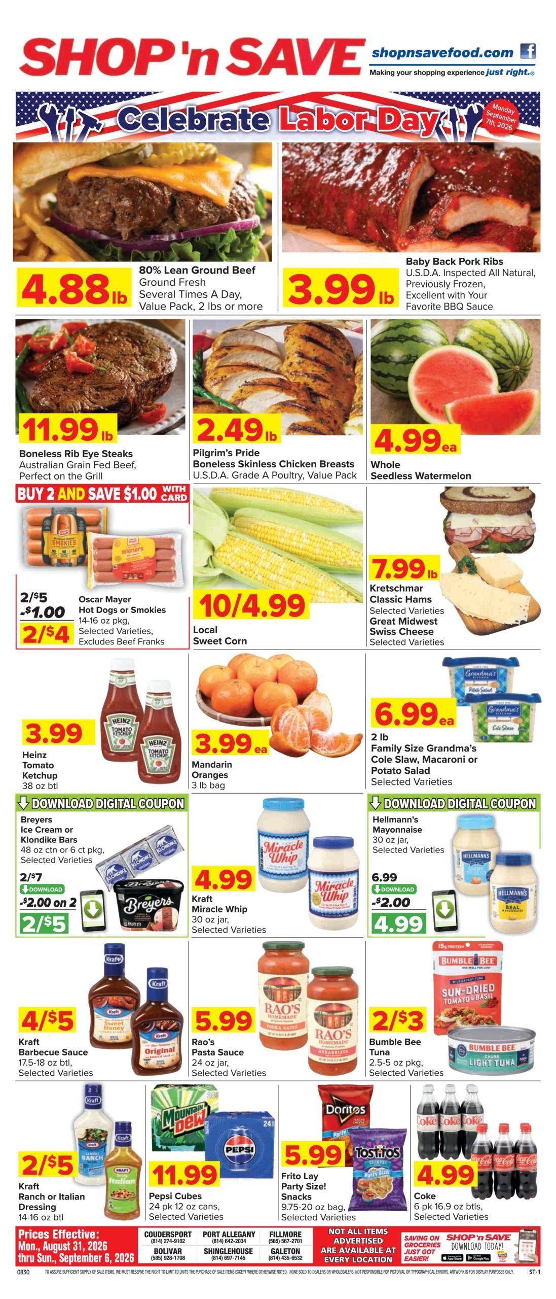 Shop 'n Save Weekly Ad August 31 - September 6, 2026