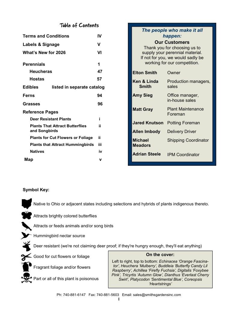 Smith's Gardens Garden Catalog Weekly Ad January 1 - December 31, 2026