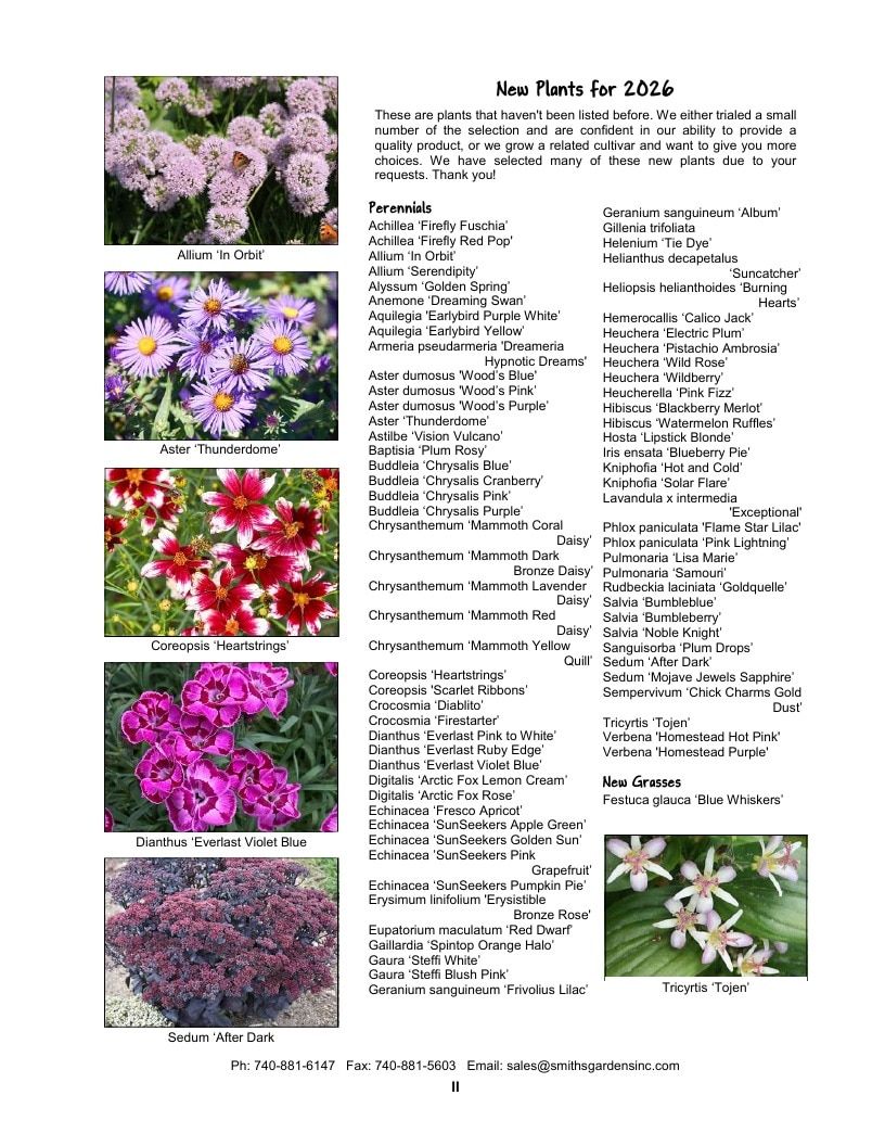 Smith's Gardens Garden Catalog Weekly Ad January 1 - December 31, 2026