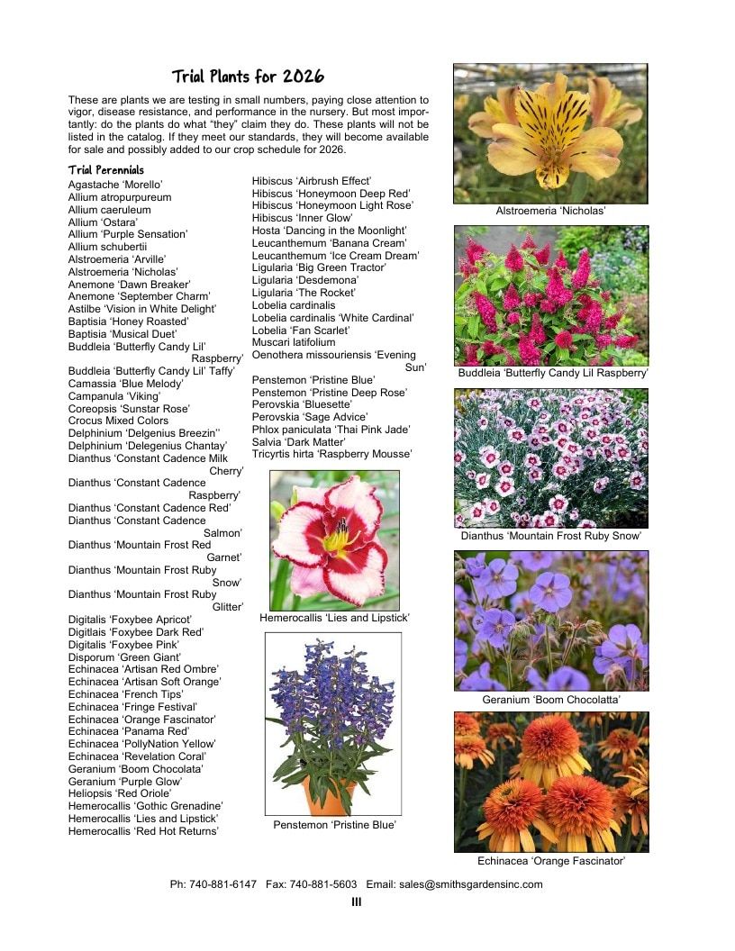 Smith's Gardens Garden Catalog Weekly Ad January 1 - December 31, 2026