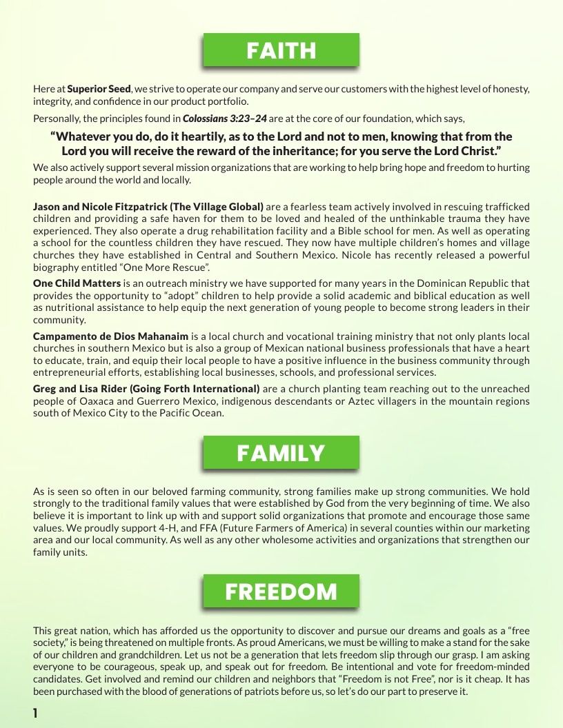 Superior Seed Seed Product Guide Weekly Ad January 1 - December 31, 2026