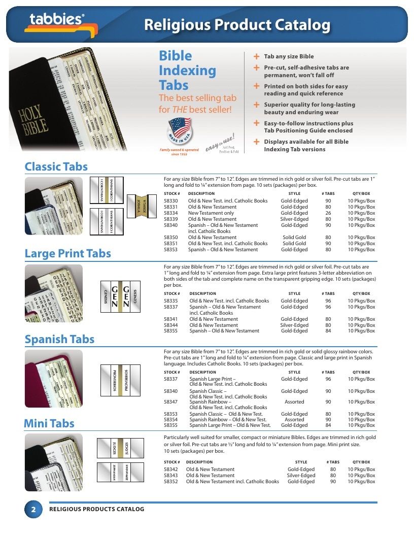 Tabbies Religious Products Catalog Weekly Ad January 1 - December 31, 2026