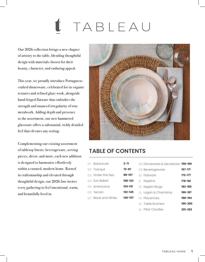 Tableau Everyday Home Catalog Weekly Ad January 1 - December 31, 2026