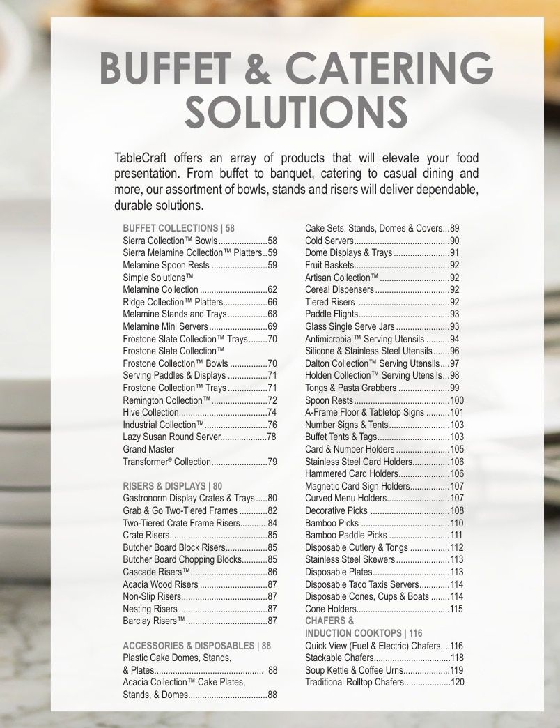 TableCraft Foodservice Products Catalog Weekly Ad January 1 - December 31, 2026