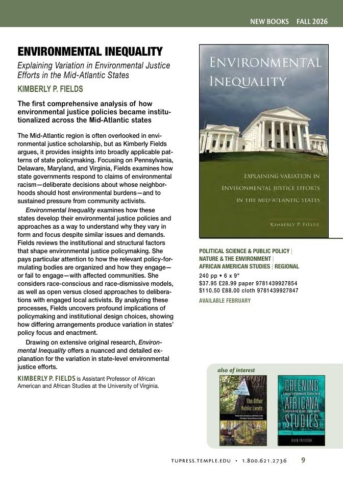 Temple University Press Fall Books Catalog Weekly Ad January 1 - December 31, 2026