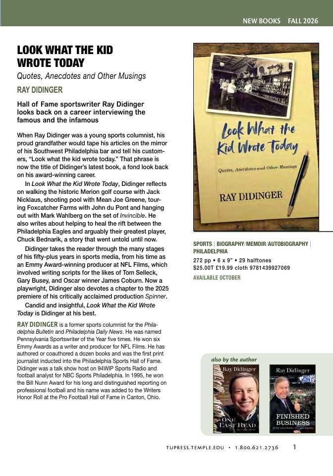 Temple University Press Fall Books Catalog Weekly Ad January 1 - December 31, 2026