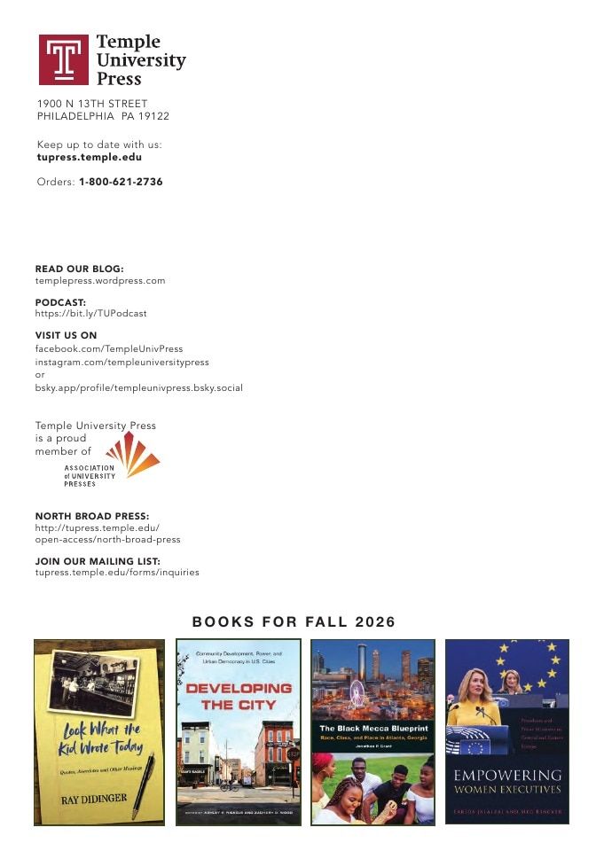 Temple University Press Fall Books Catalog Weekly Ad January 1 - December 31, 2026