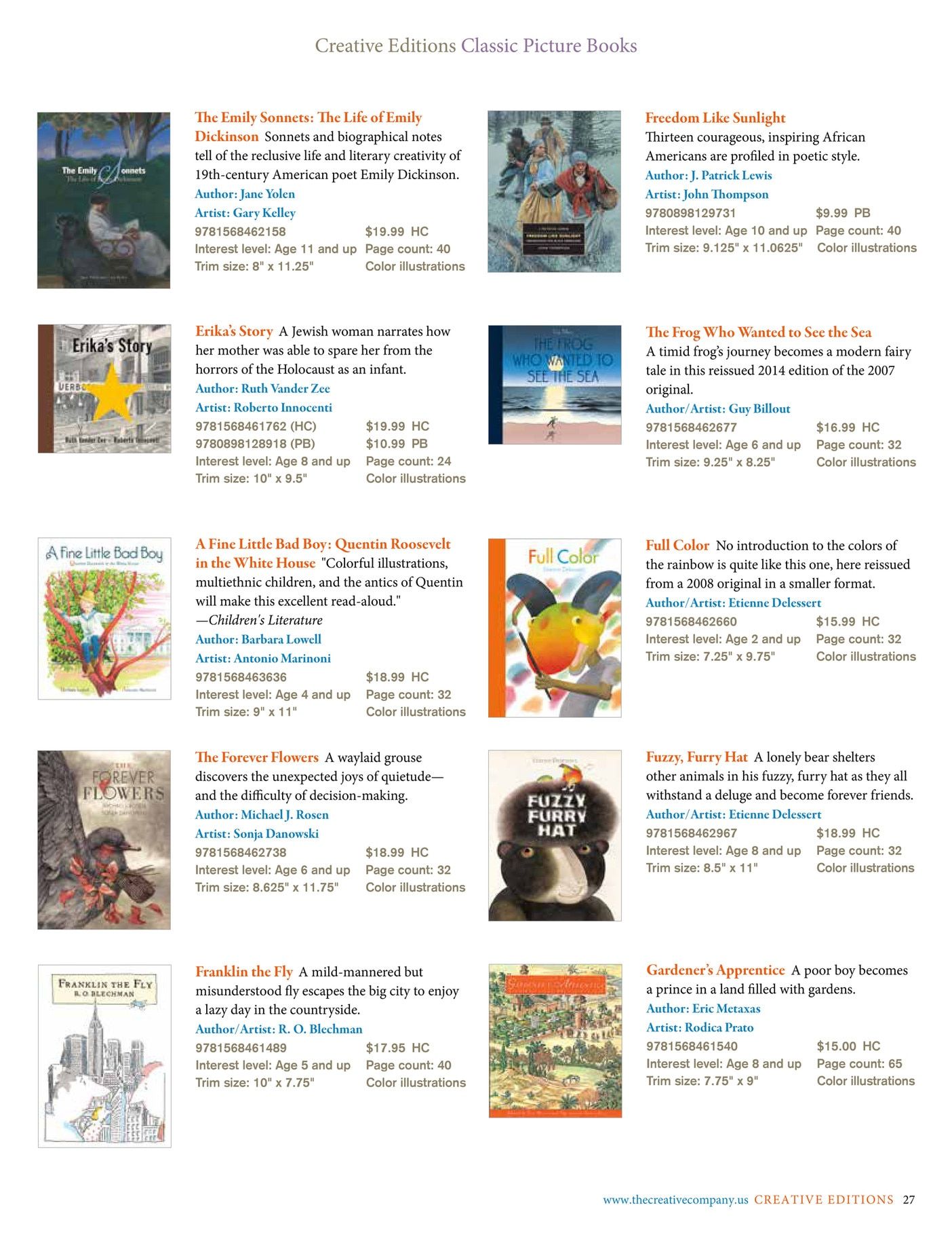 The Creative Company Fall and Winter Children's Books Catalog Weekly Ad January 1 - December 31, 2026