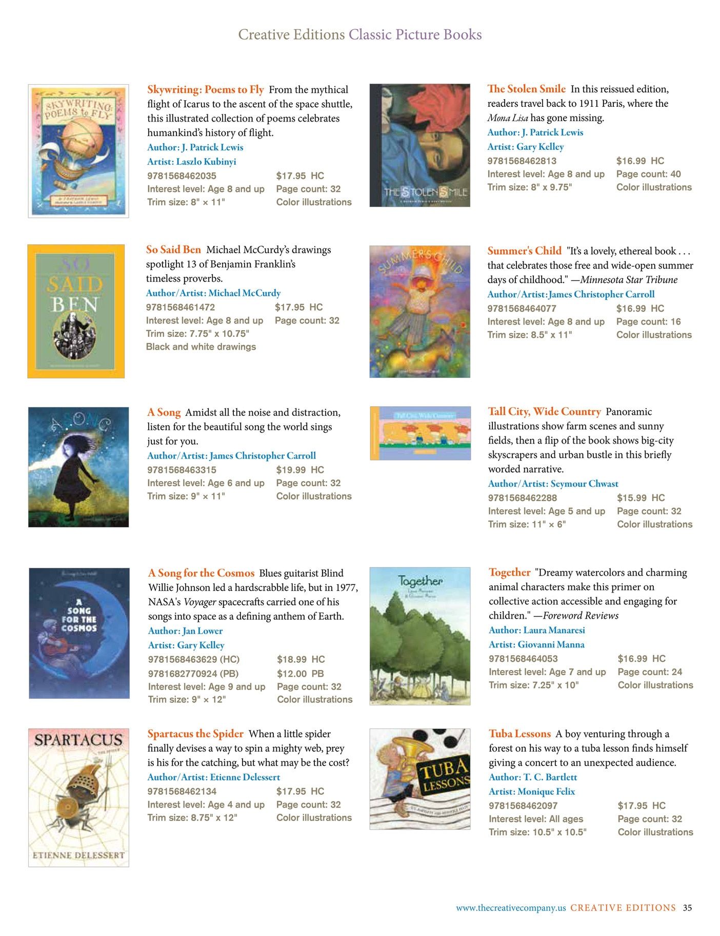 The Creative Company Fall and Winter Children's Books Catalog Weekly Ad January 1 - December 31, 2026