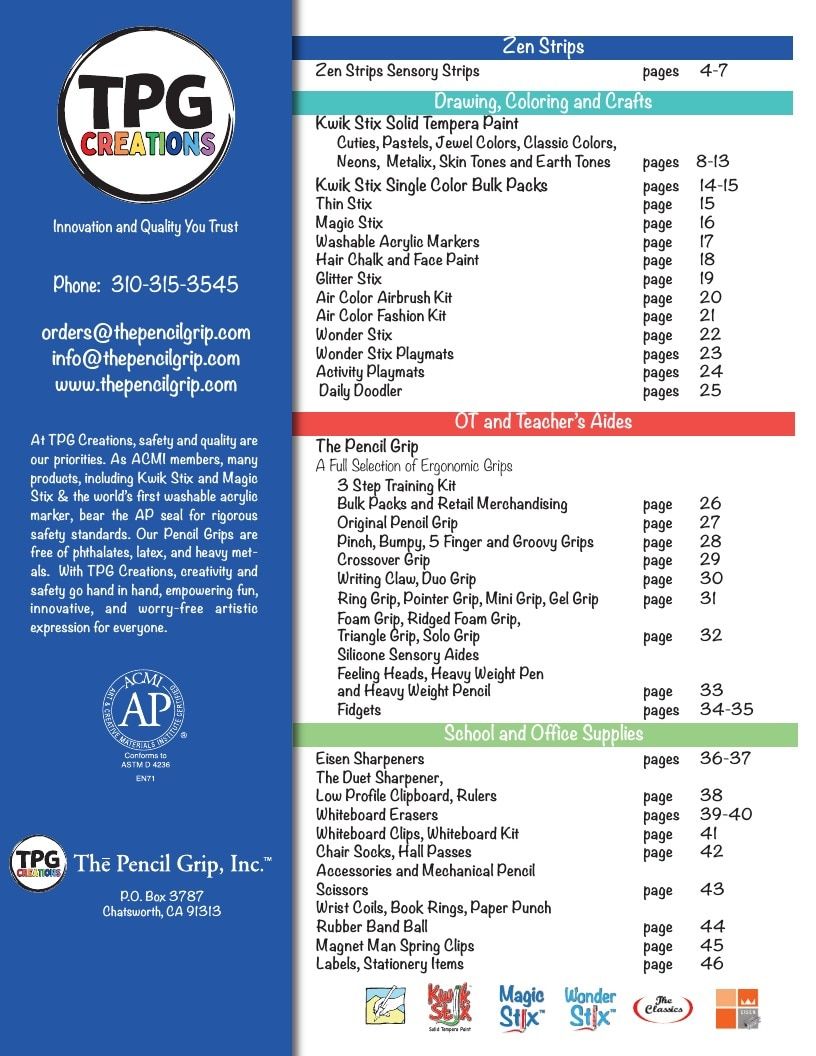 The Pencil Grip Annual Art Supplies Catalog Weekly Ad January 1 - December 31, 2026