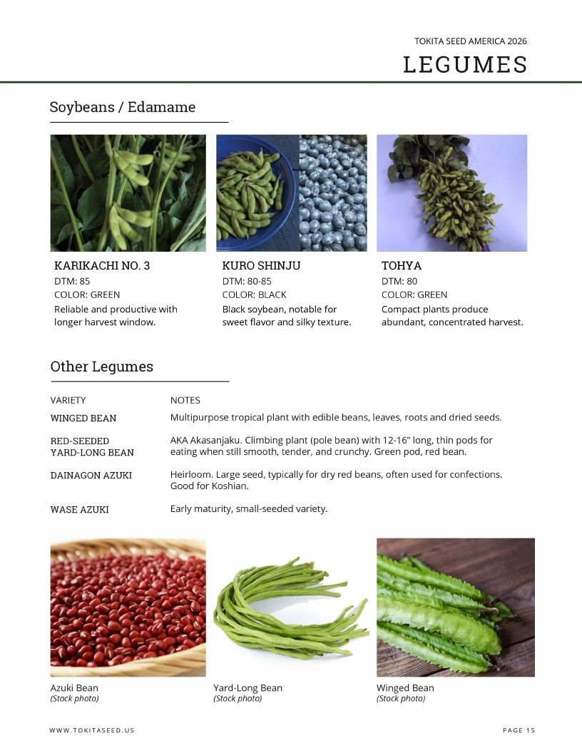 Tokita Seed America Seed Catalog Weekly Ad January 1 - December 31, 2026