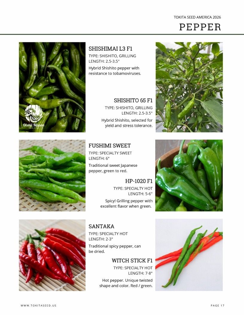 Tokita Seed America Seed Catalog Weekly Ad January 1 - December 31, 2026