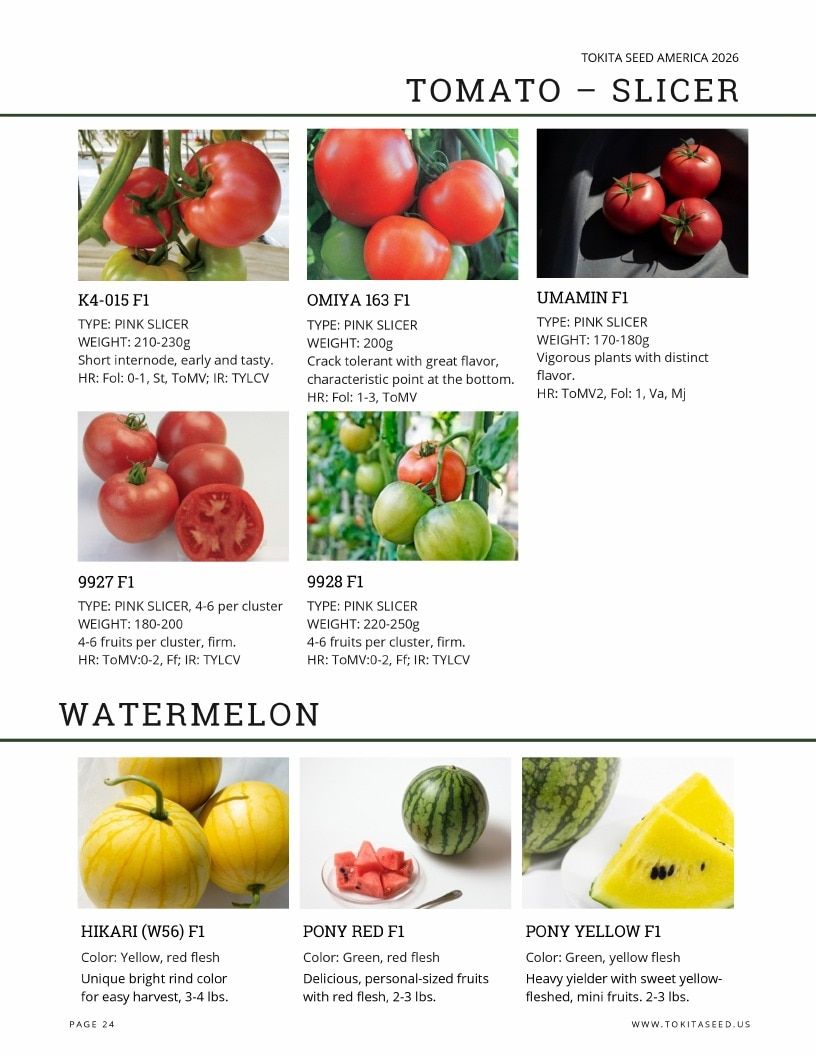 Tokita Seed America Seed Catalog Weekly Ad January 1 - December 31, 2026
