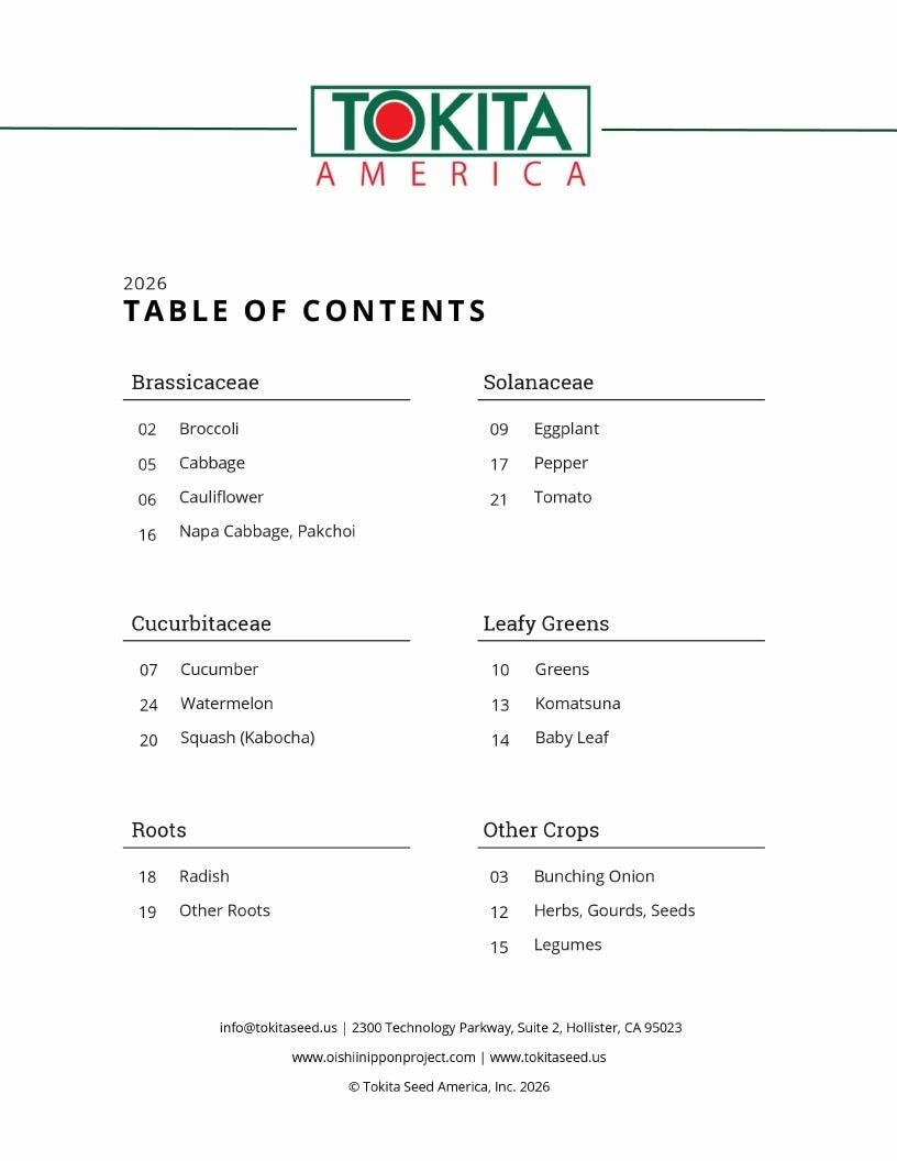 Tokita Seed America Seed Catalog Weekly Ad January 1 - December 31, 2026