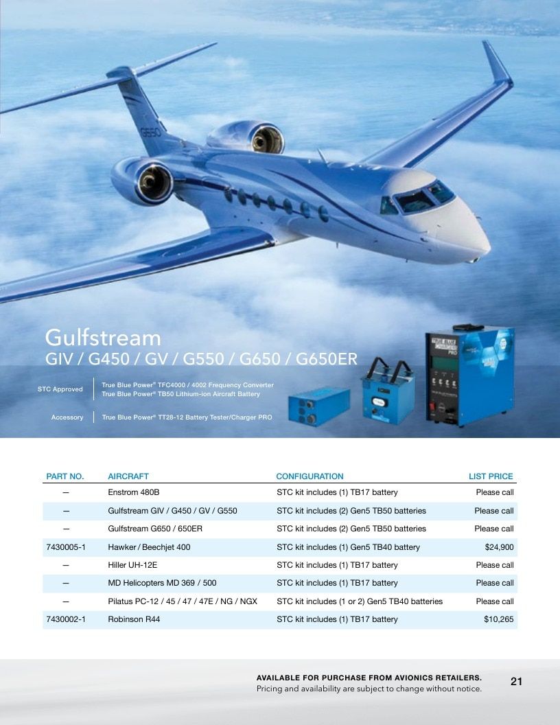 True Blue Power Aviation Power Products Catalog Weekly Ad January 1 - December 31, 2026