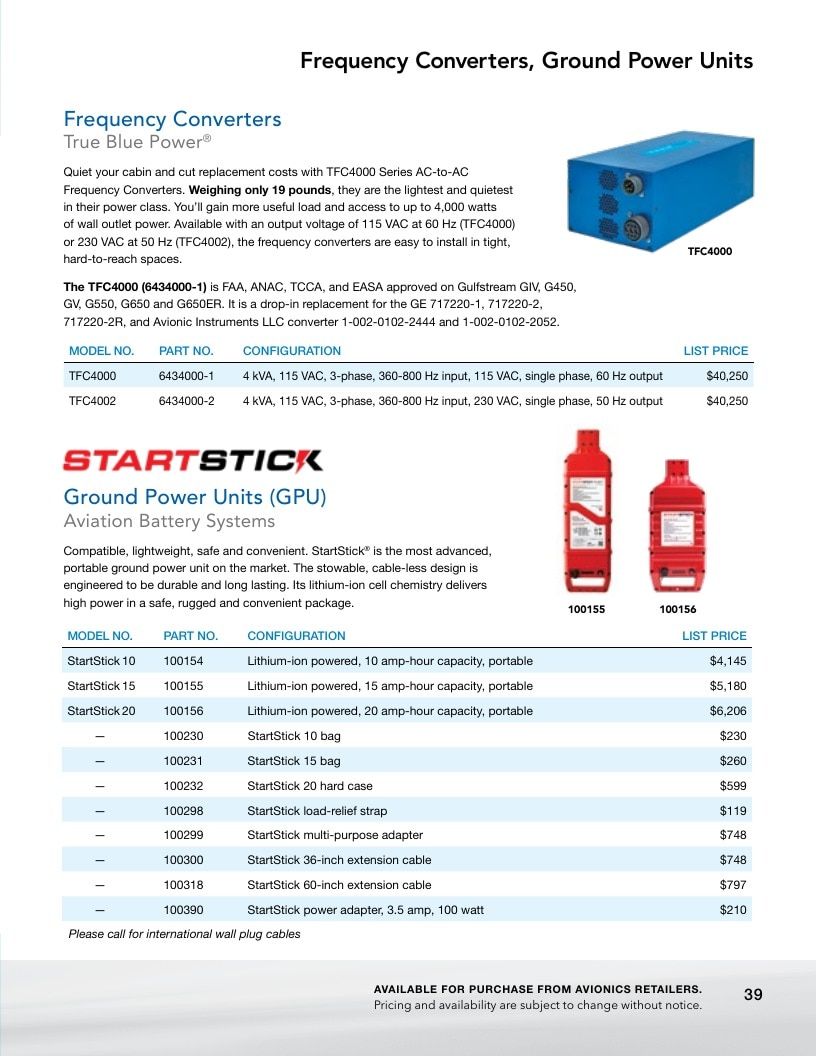 True Blue Power Aviation Power Products Catalog Weekly Ad January 1 - December 31, 2026